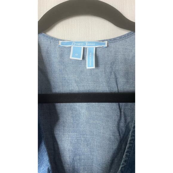 Draper James Denim Wrap Romper Size 0 - Picture 2 of 5